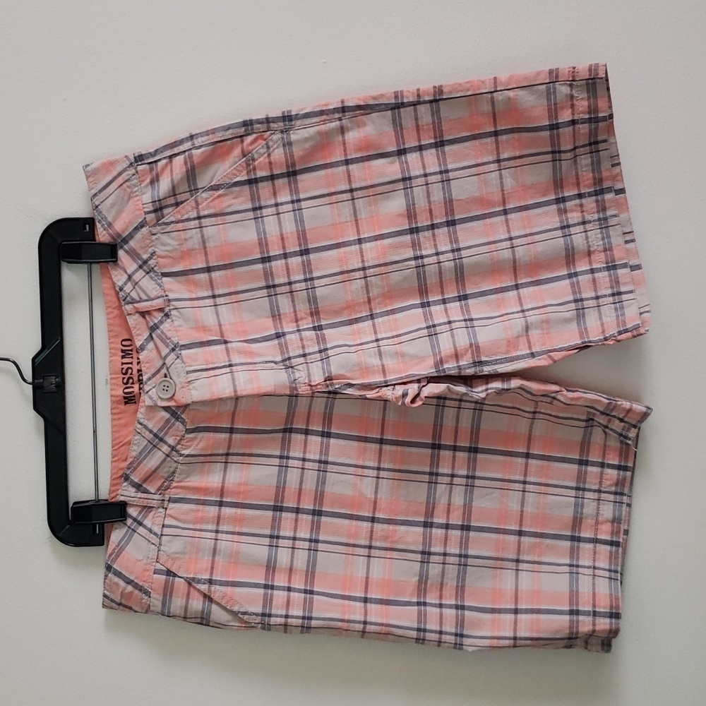 Mossimo sherbet orange plaid Bermuda short, cotton, women's size 9